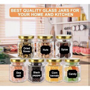 40 Pack Small Glass Honey Jars with Lids for Wedding Favor Baby Showers 3 Oz